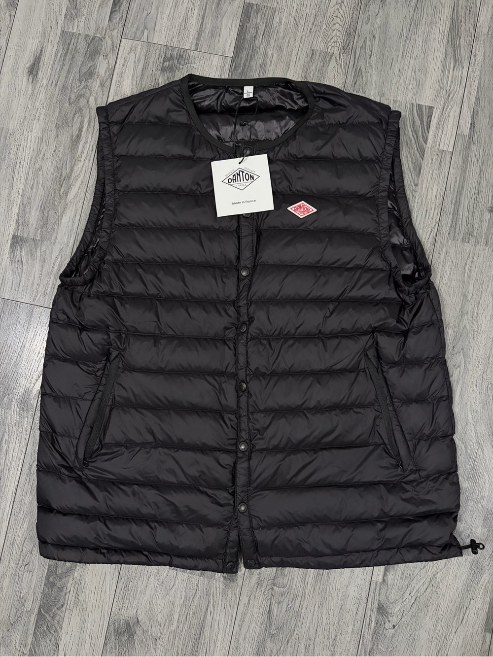 DANTON Black Quilted Down Vest Sz L / 40 BNWT